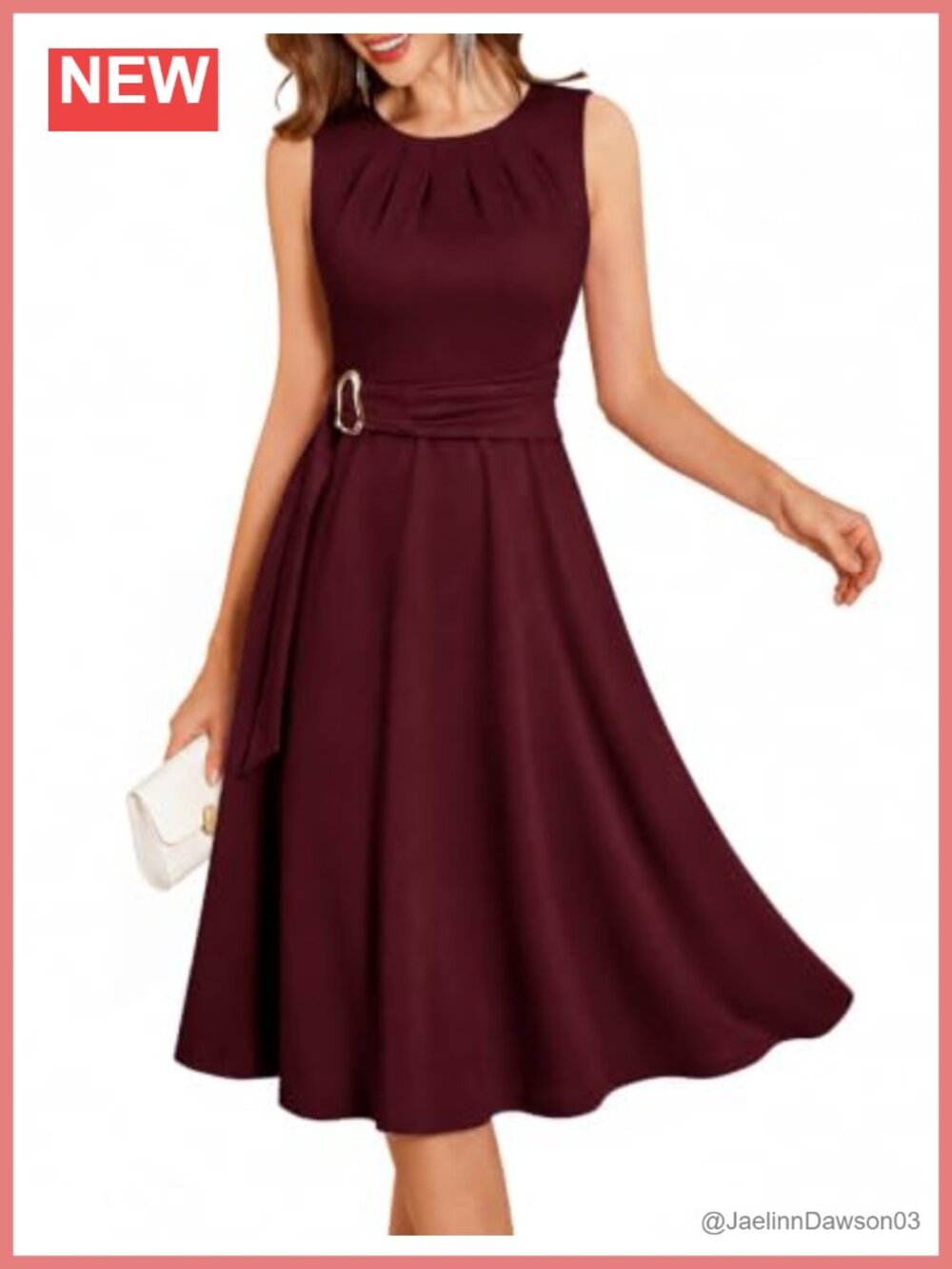 Women's Formal Midi Dress Sleeveless A Line Ruched Tie Waist Wedding Guest